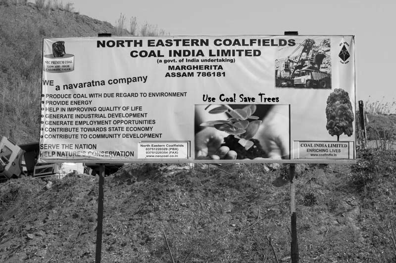 A hoarding aimed at communicating environmental sustainability in the Margherita area of North-Eastern Coal Fields in Tinsukhia district, Assam